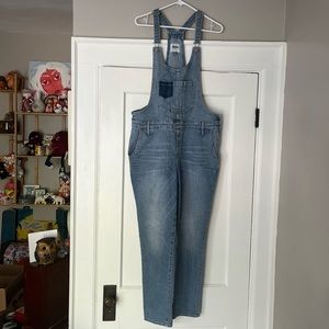 Old Navy Women's Side Zip Denim Overalls Sz 14 ✨